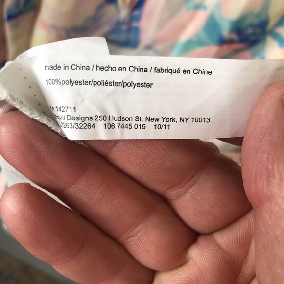 Eloquii Blouse Womens 24 Floral Tie Neck Bow Long Sleeve Button Front Plus Size - Picture 5 of 16